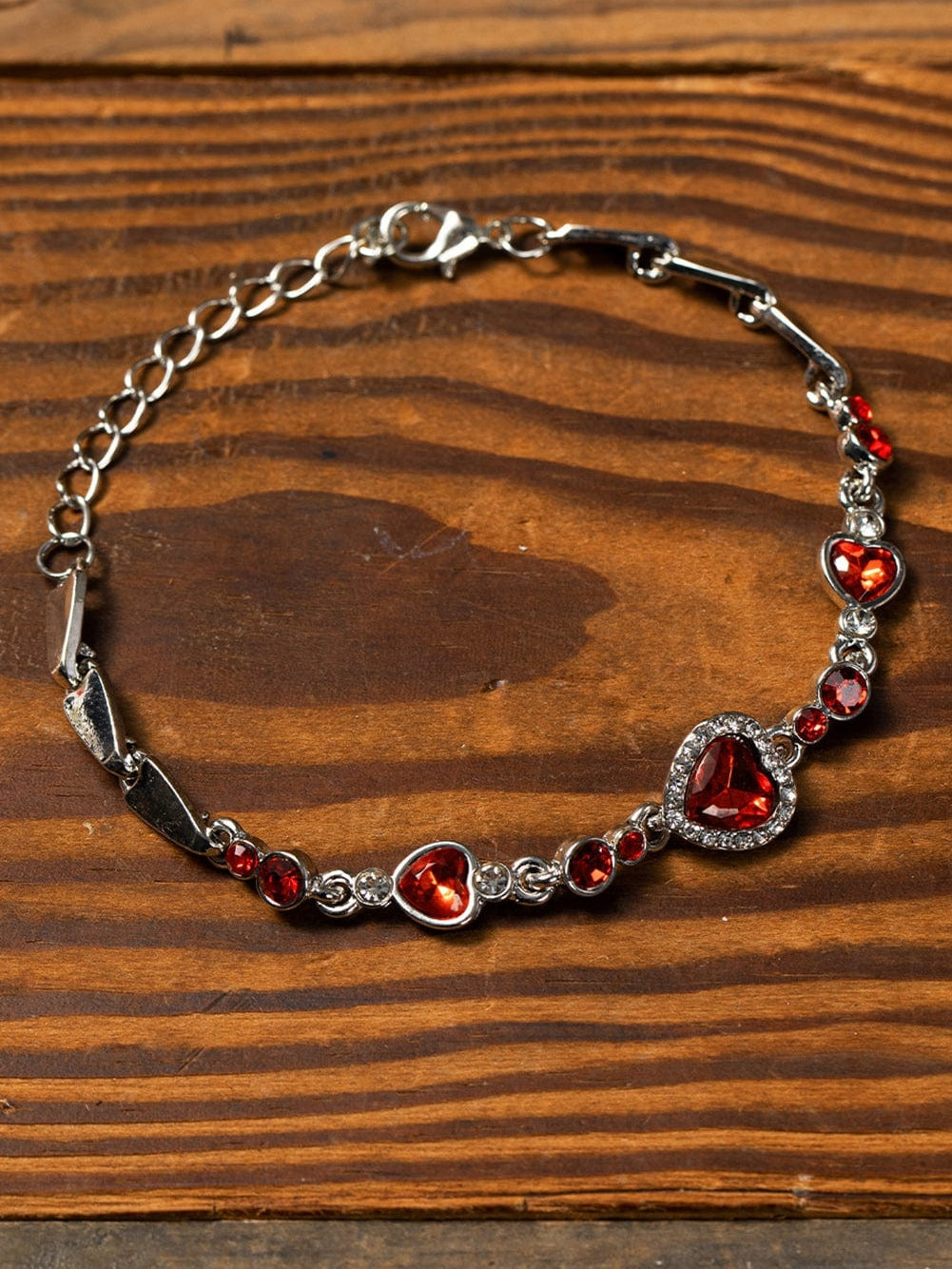 Flaming Heart Gem Valentine's Fashion Bracelet