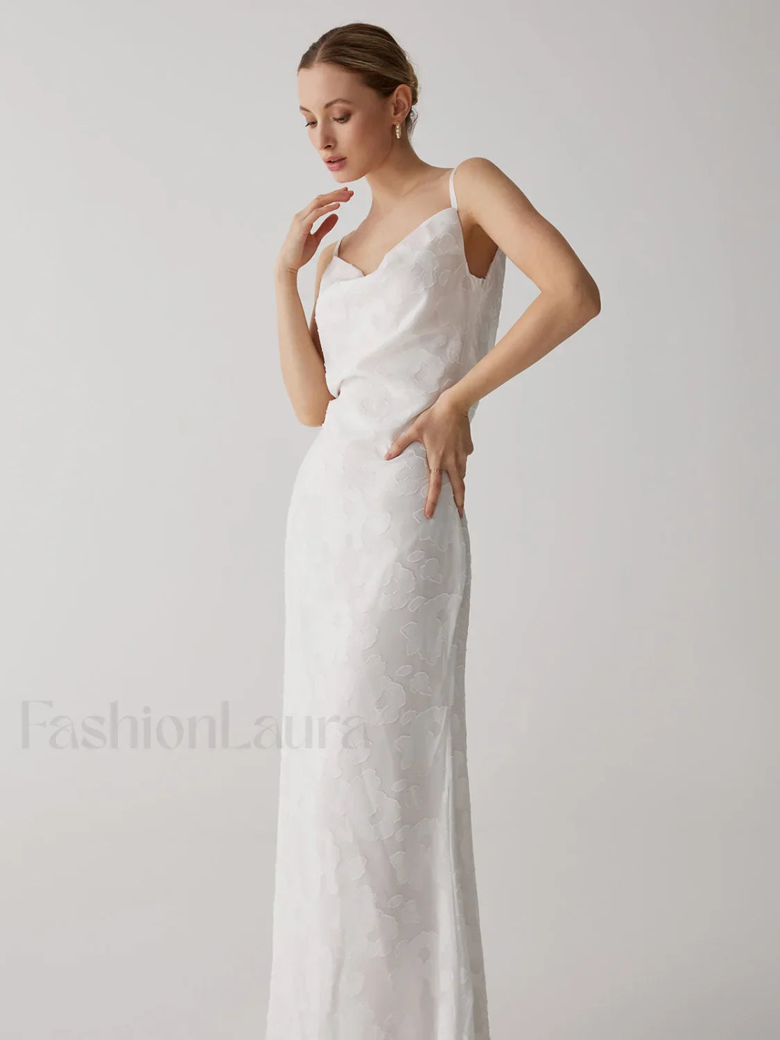 Floral Jacquard Open Trendy Back Long Dress