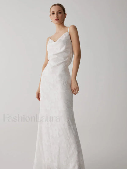Floral Jacquard Open Trendy Back Long Dress