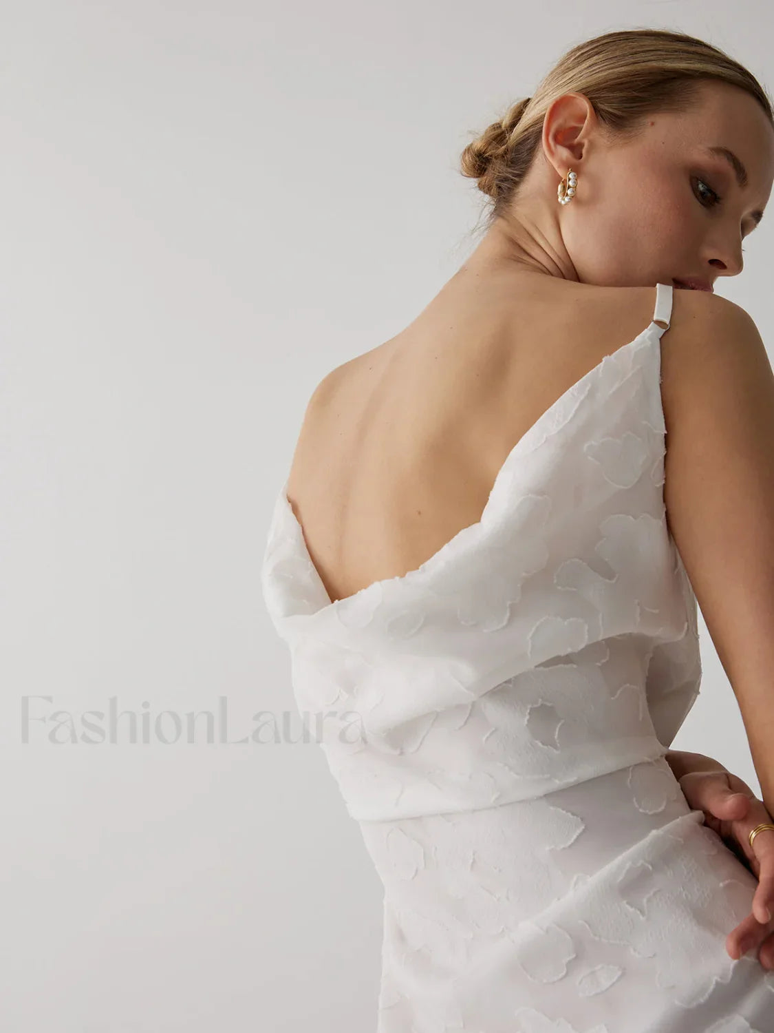 Floral Jacquard Open Trendy Back Long Dress