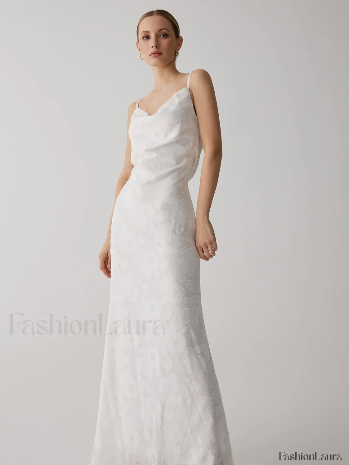 Floral Jacquard Open Trendy Back Long Dress
