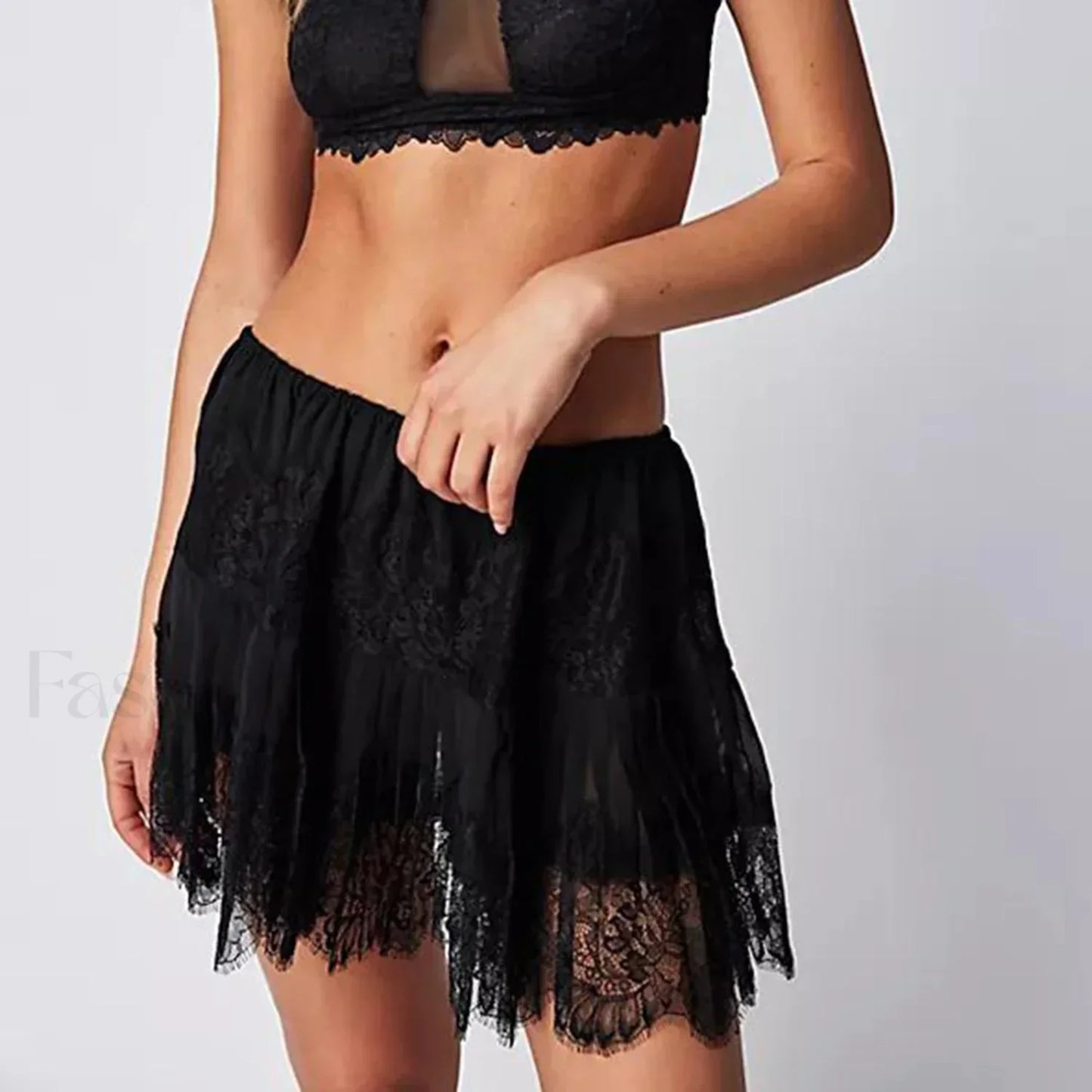 Floral Lace Patchwork Mini Skirt