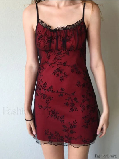 Floral Mesh Mini Dress
