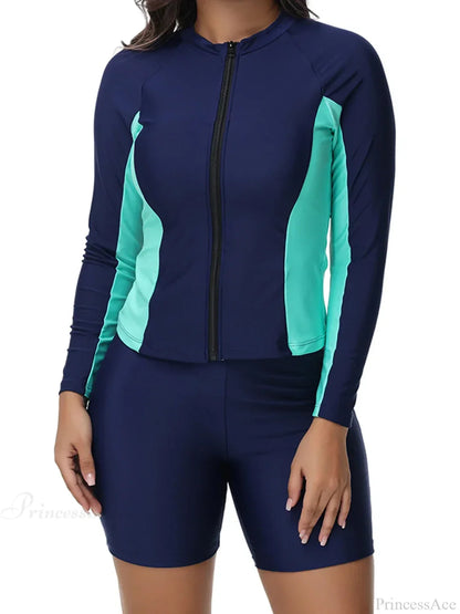 Floral Rashguard Surf Suit Two Piece Set