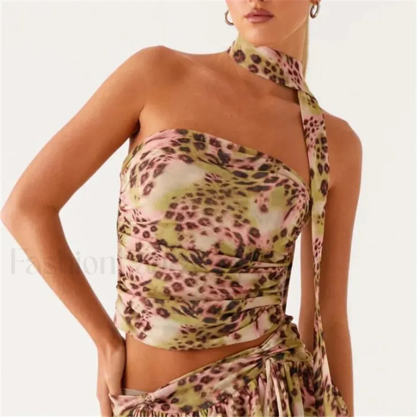 Floral Tube Strapless Crop Top
