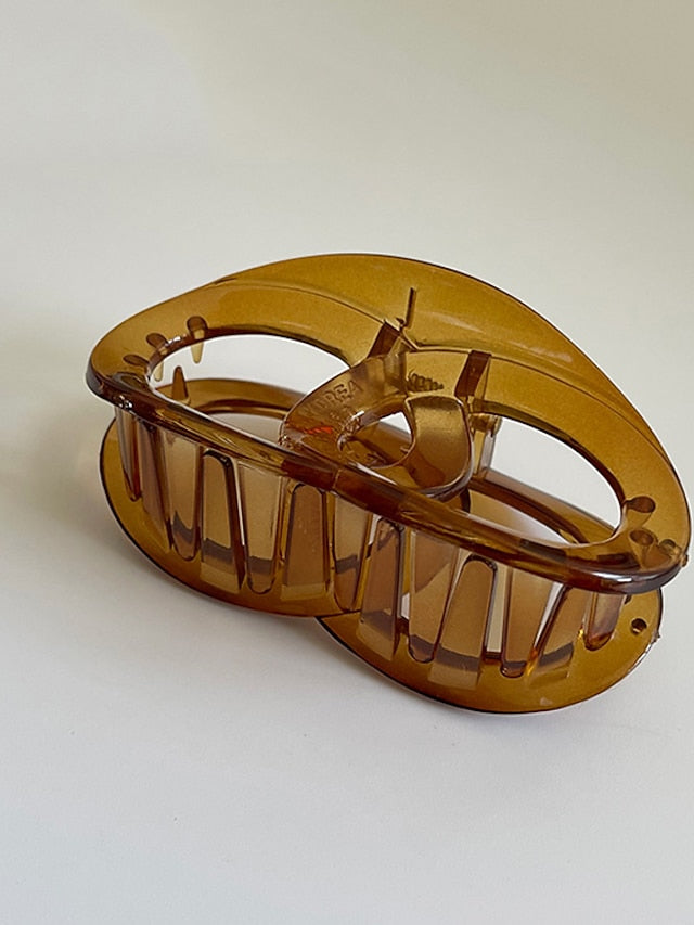 1pc Hair Claws Hair Clip For Street Gift Holiday Head Crossover Plastic Brown for Women