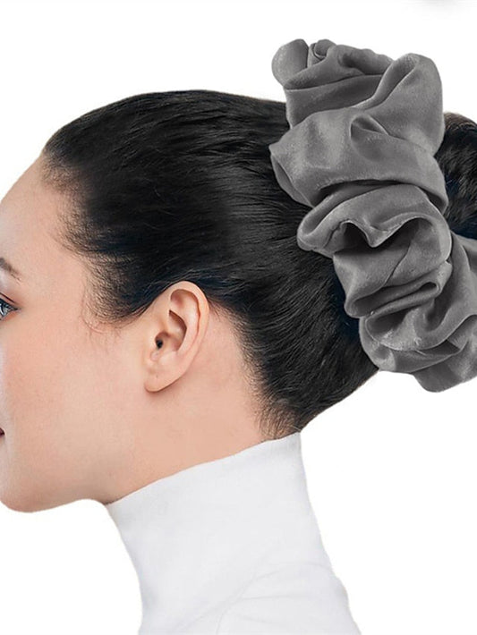 Plain Malaysian Bunch Hair Tie Women Silk Linen Ribbon Wrist Shawl Muslim Hijab Bonnet Volumizing Scrunchie Headband for Women