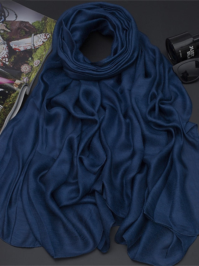 1 PC New Solid Color Scarf Long Style Thin Shawl Spring Summer Scarf Women Beautiful Scarves for Women
