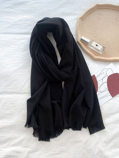 Shawls & Wraps Party Black Scarf Pure Color / Basic / Red / Fall / Winter / Imitation Cashmere for Women