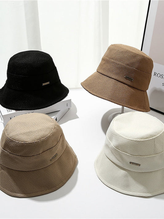 Sun Hat Bucket Cloche Hat Daily Holiday Solid / Plain Color Cloth Casual Breathability Outdoor Comfortable 1 pcs for Women