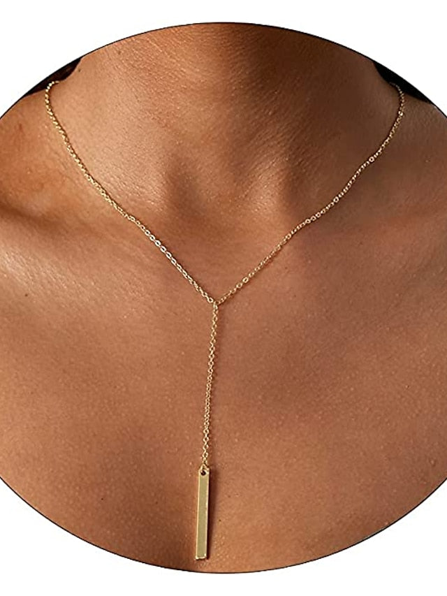 1PC Necklace 14K Gold Plated Zircon Y Lariat Necklaces Long Drop CZ Pendant Y Necklace for Women Dainty Diamond Chain Necklace Fashion Jewelry for Women