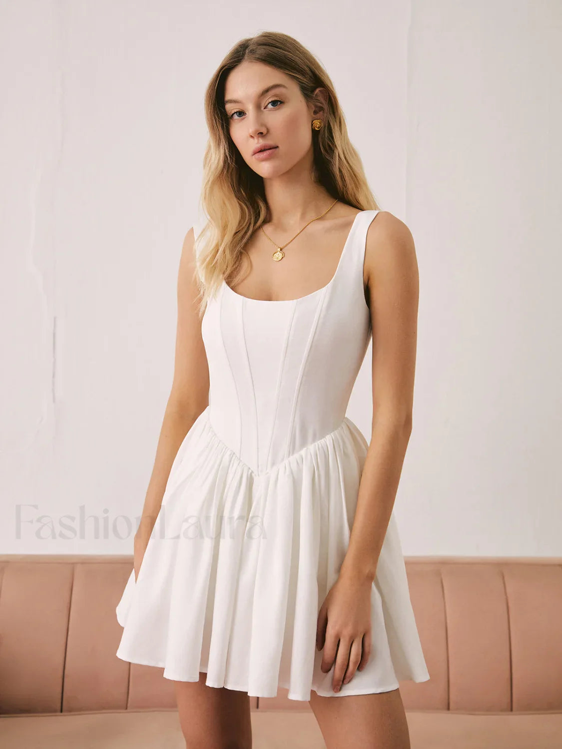 French Elegant Graceful Solid Short Dress