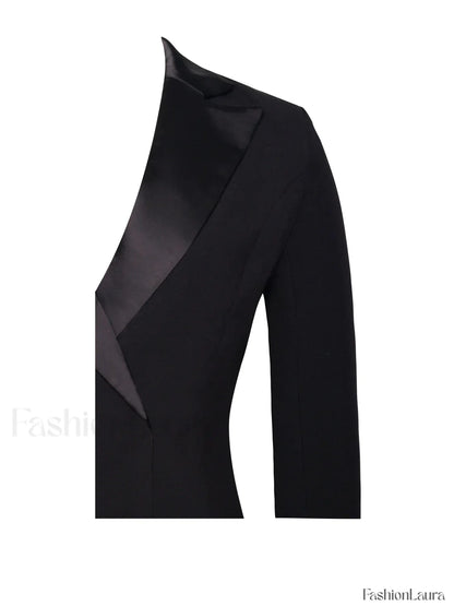 Freya Black Crystal Charming Fringe Blazer Dress