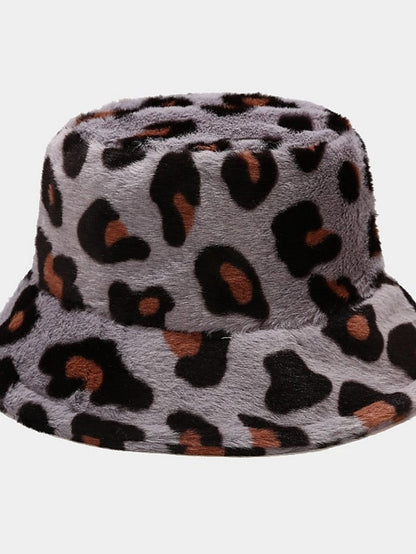 New Winter Bucket Hats Fluffy Fur Men Women Panama Hat Fashion Warm Fisherman Cap Multi Color Leopard Printed Hat for Women