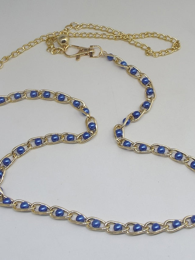 Chain Belt Metal Chain Metal Bucke Geometric Formal Party Daily Green White Black Blue for Women