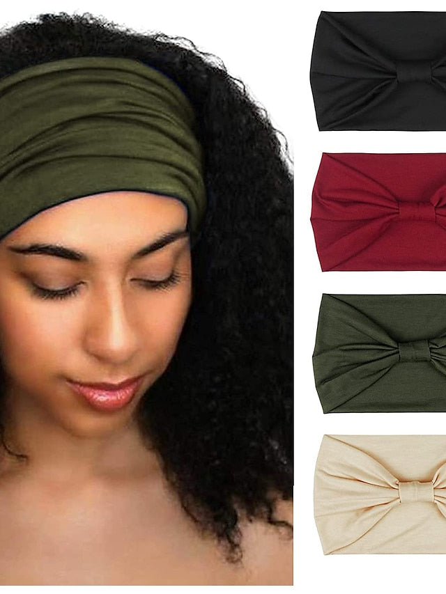 4pcs Girls' Headbands Vintage Modern Style Elastic Women Turban Headbands Twisted Cute Hair Band Accessorie for Women