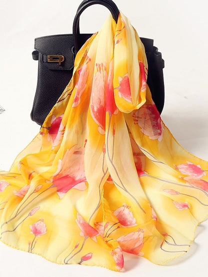 Flower Wrap Shawl Stole Scarf Scarves Holiday Thin Fashion Scarf for Female for Women
