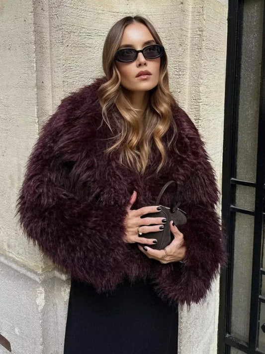 Fuzzy Faux Fur Short Coat