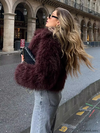 Fuzzy Faux Graceful Fur Short Coat
