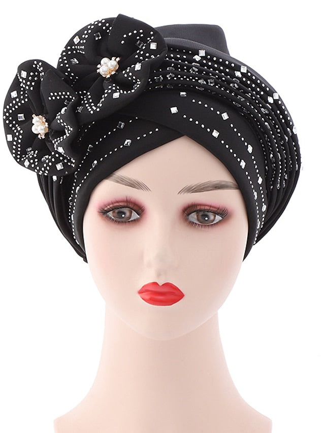 Beanie / Slouchy Party Dailywear Sports Outdoor Beaded Flower Flower Black White Hat Basic Red Fall  Winter for Women