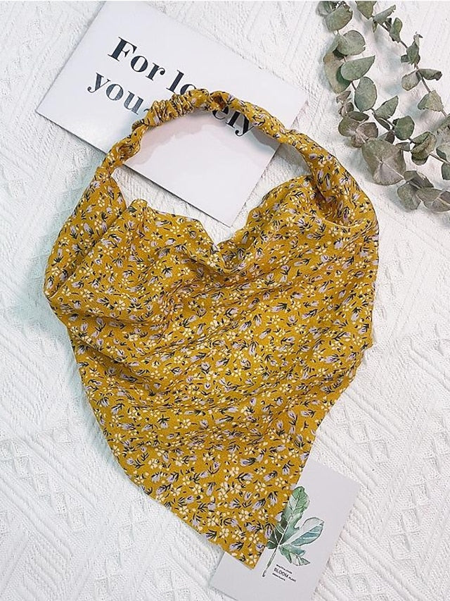 Headbands Headband For Street Daily Holiday Floral Fabric Green Black Yellow for Women