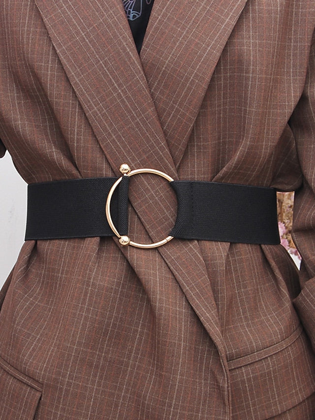Unisex Wide Belt Canvas Metal Bucke Plain Casual Classic Party Daily Silver Gold for Women