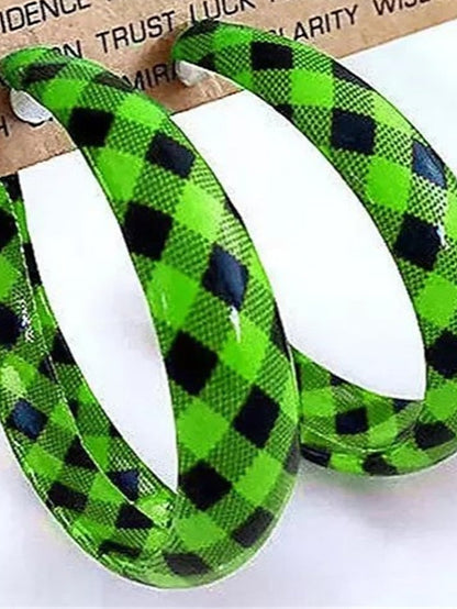 Earrings Casual Street Plaid Earring for Women
