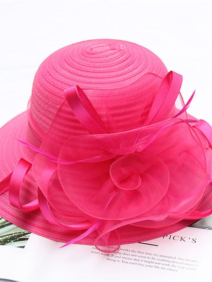 Hat Bucket Hat Sun Hat Light Pink Green Black Party Outdoor Dailywear Floral Floral Portable Windproof Comfort for Women