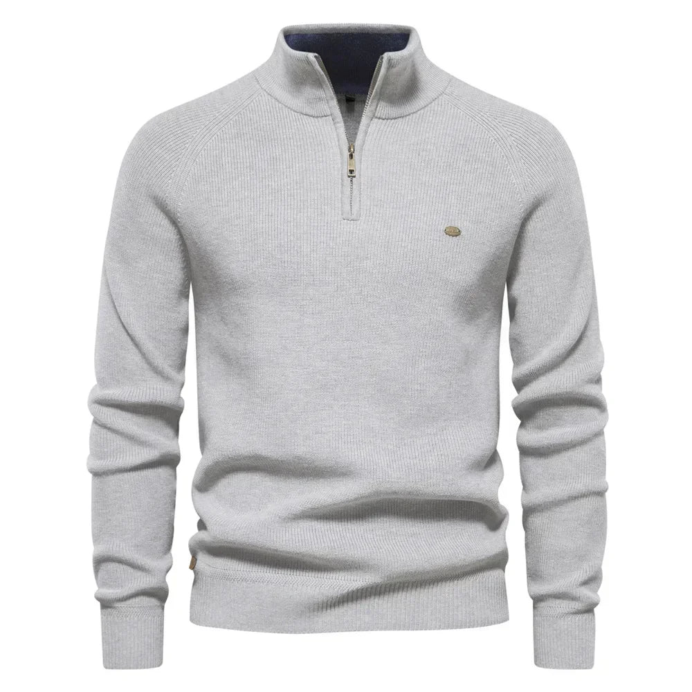 Milo -Knitted Pullover with Zip - Classic - - Ideal for Autumn/Winter
