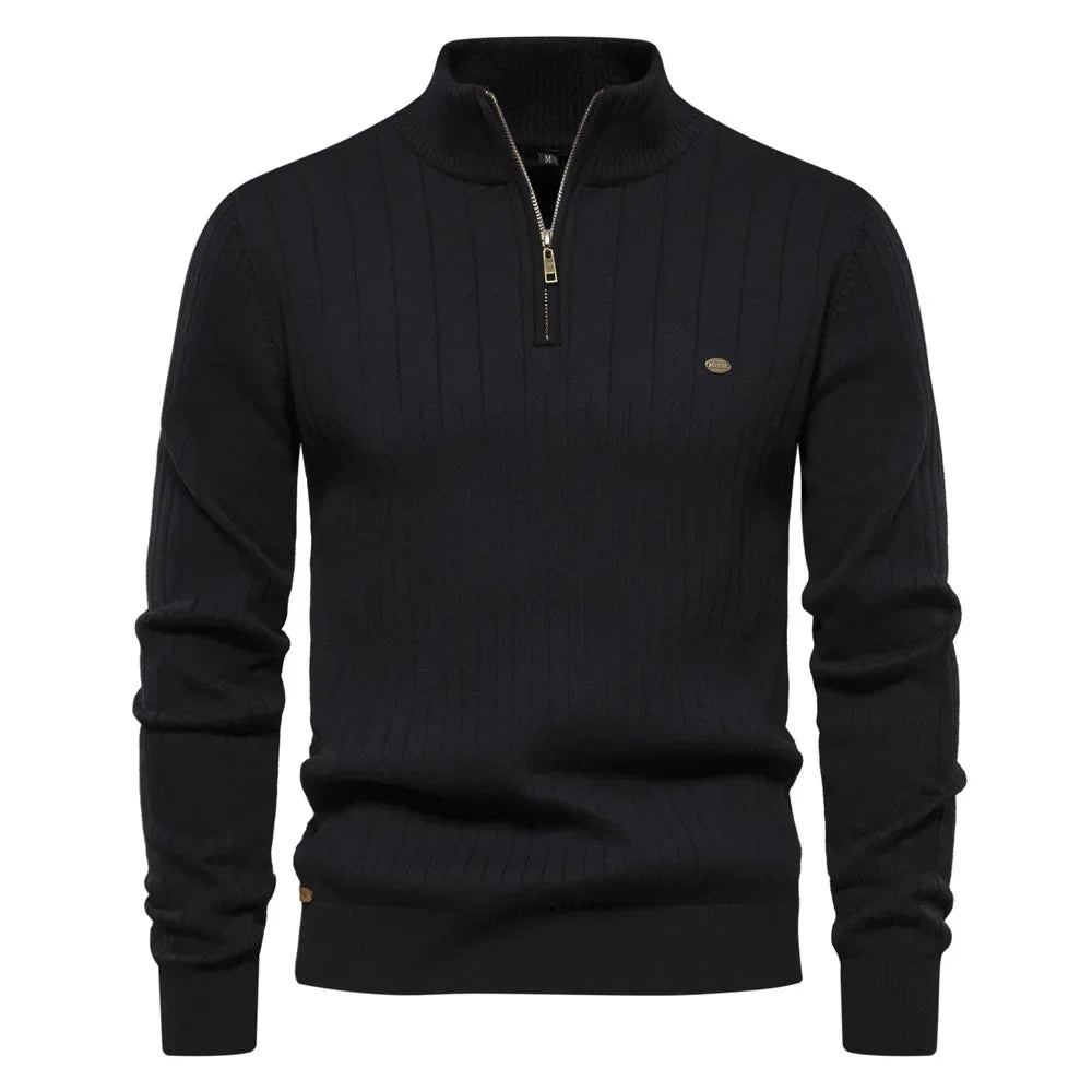 Milo -Knitted Pullover with Zip - Classic - - Ideal for Autumn/Winter