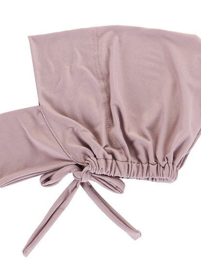 Soft Adjustable Inner Hijab Caps Muslim Stretch Tie Back Jersey Cap Islamic Underscarf Bonnet Female Headscarf Headwrap Arab Turban for Women