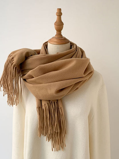 Shawls & Wraps Party Black Scarf Pure Color / Basic / Green / Khaki / Fall / Winter for Women