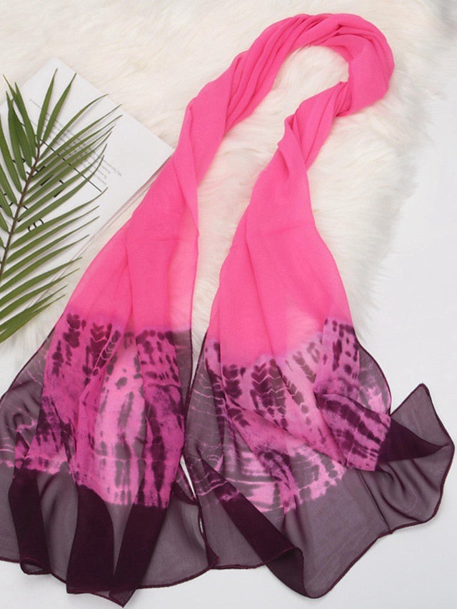 New Fashion Spring Summer Women Gradient Color Beach Scarf Shawls Female Wraps Sunscreen Hijab for Women