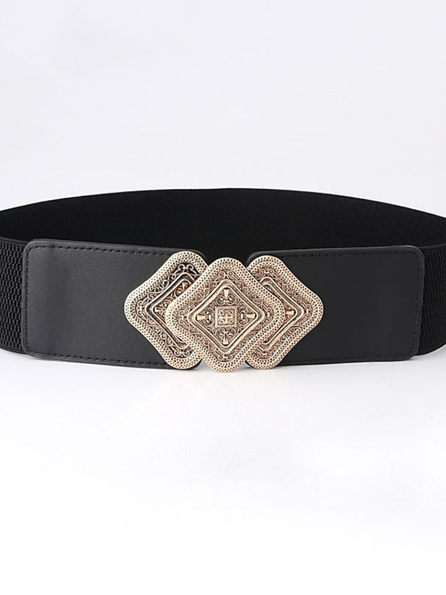 Belt PU White Black Brown Rose Red Wide Belt Outdoor Holiday Multicolor Pure Color / Spring / Summer / Fall / Winter for Women
