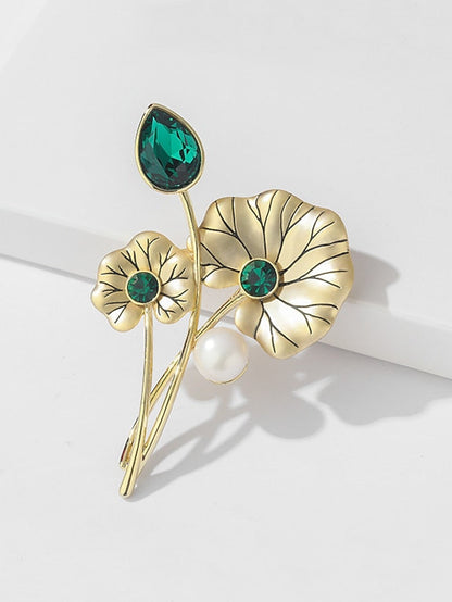 Brooches Retro Flower Luxury Sweet Brooch Jewelry Red Green For Office Daily Prom Date Beach for Women