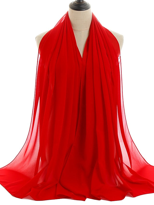 180*75cm Muslim Fashion Chiffon Hijab Scarf Women Scarves Long Shawl Islamic Hijabs Simple Head Scarf Solid Wrap Turban for Women