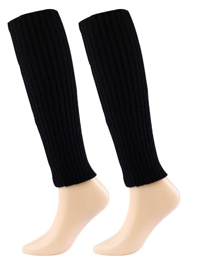 Leg Warmers Boot Cuffs Home Daily Solid Color Polyester Spandex Basic Casual Classic Warm Casual 1 Pair for Women