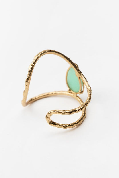 Pulsera texturizada con piedras preciosas