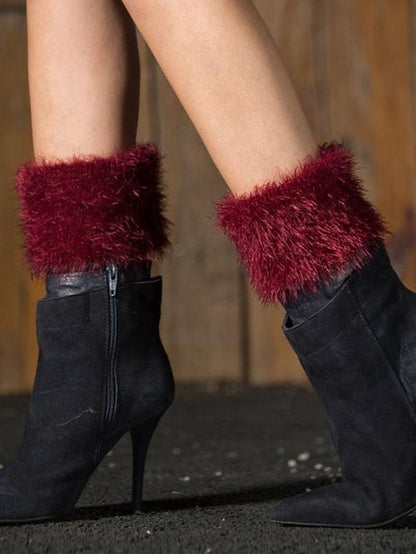 Leg Warmers Boot Cuffs Work Daily Solid Color Acrylic Fibers Basic Classic Warm 1 Pair for Women