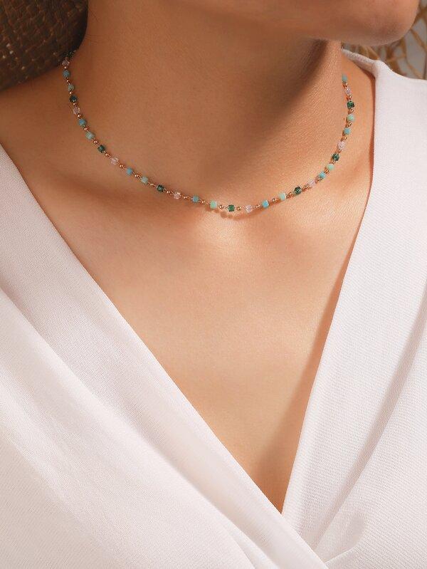 Geometric Beaded Necklace for Women