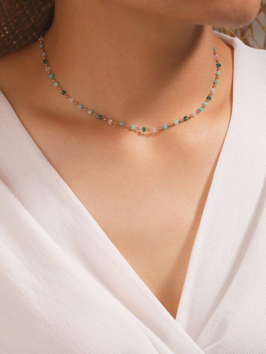 Geometric Beaded Necklace for Women