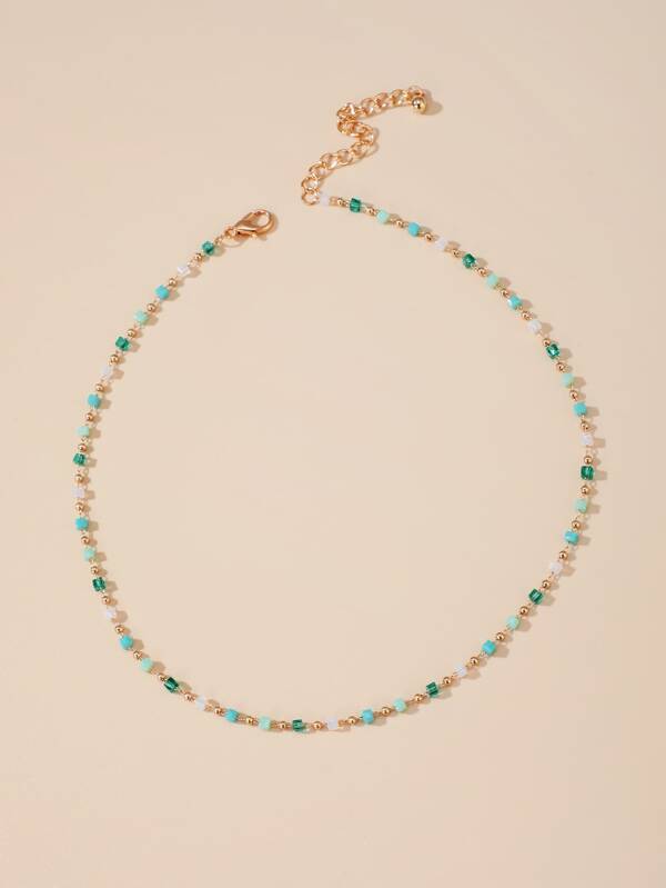 Geometric Beaded Necklace for Women