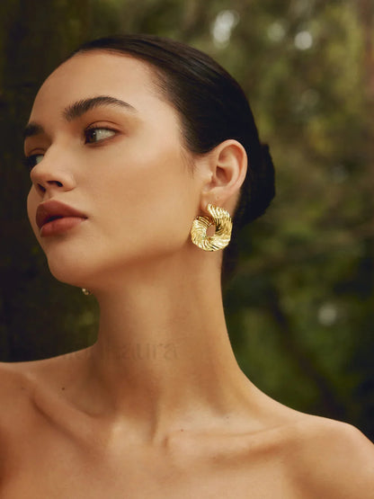 Geometric Irregular Graceful Texture Stud Earrings