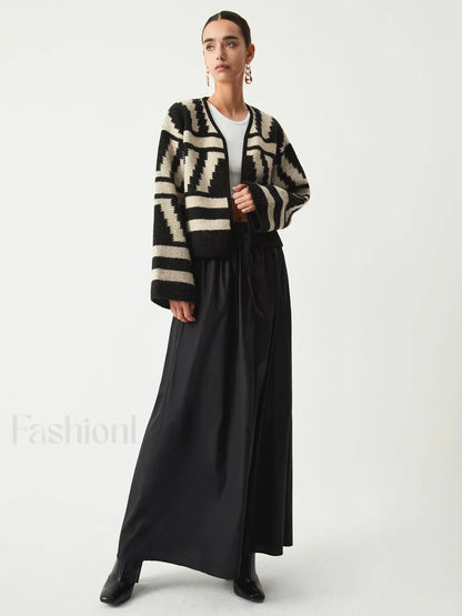 Geometric Print Graceful Kimono Cardigan