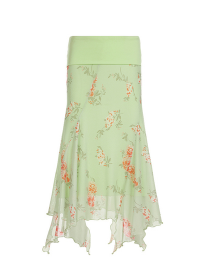 Aries Floral Mesh Skirt