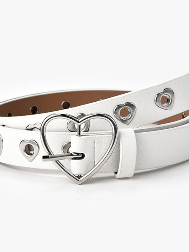 Belt PU White Black Brown Coffee Waist Belt Daily Work Pure Color / Spring / Summer / Fall / Winter / Alloy for Women