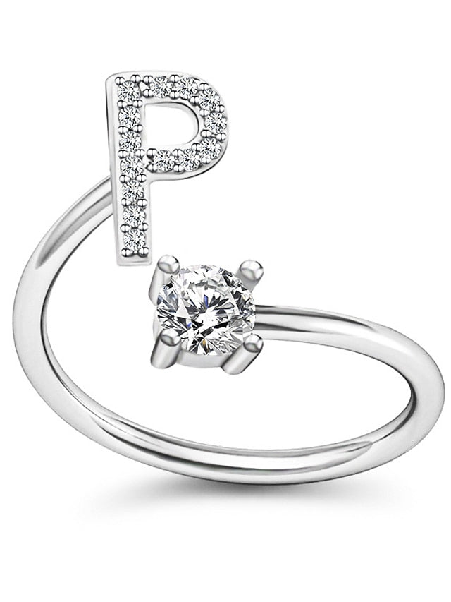 1PC Band Ring For Men's Crystal White Alloy Classic for Women