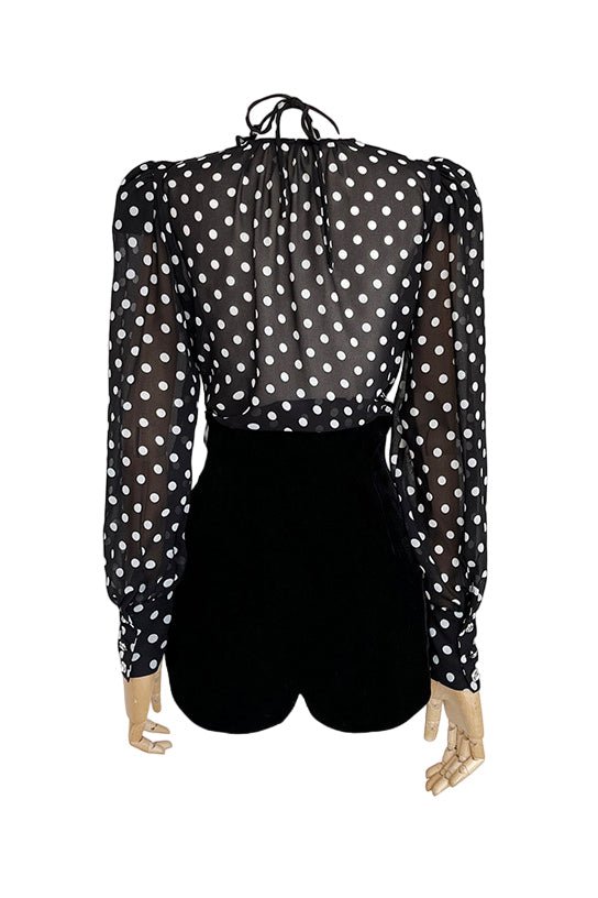 Blusa de manga larga con lunares Gilda