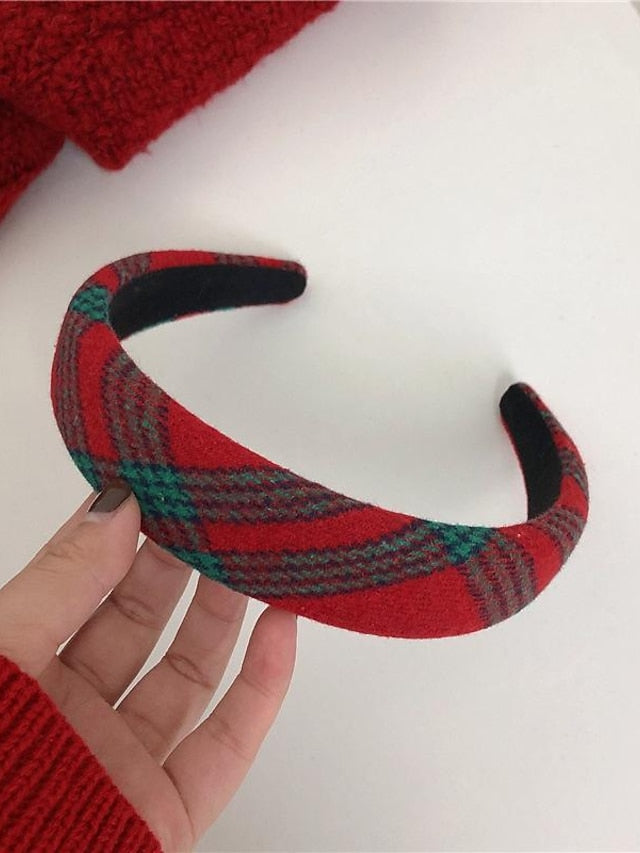 1PC Girls' Headbands Scrunchie For Christmas Fabric Green bow Red bow Red headband for Women