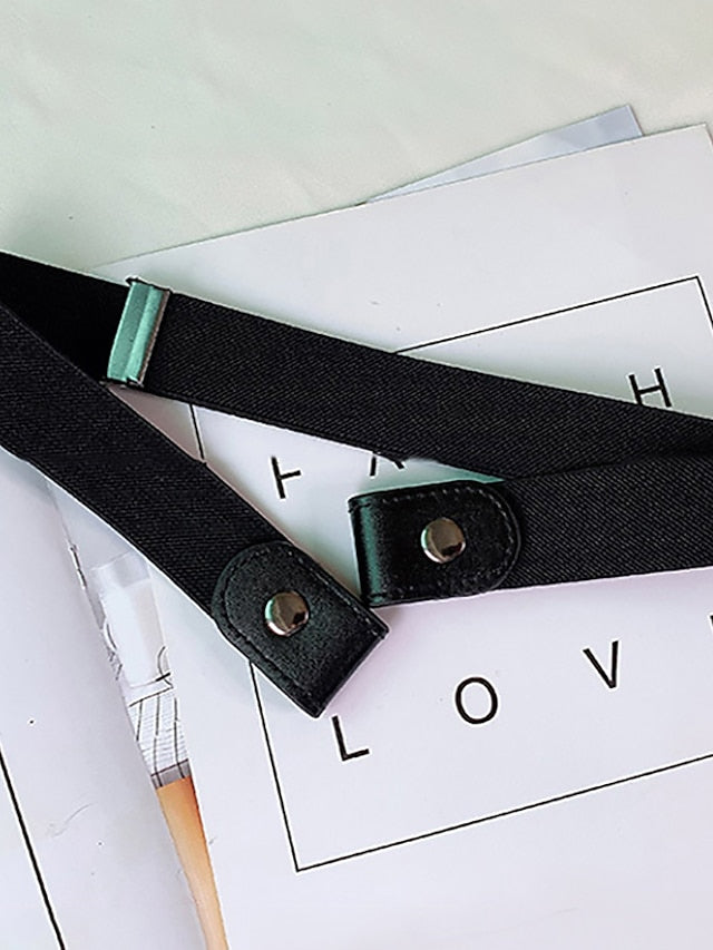 Unisex PU Buckle Belt PU Leather Buckle Free Plain Casual Classic Party Daily Black Coffee for Women